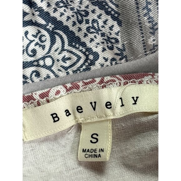 BaeVely Womens Patchwork Bandana Print Crop Top Size S Snap Front Boho Retro - Picture 6 of 7